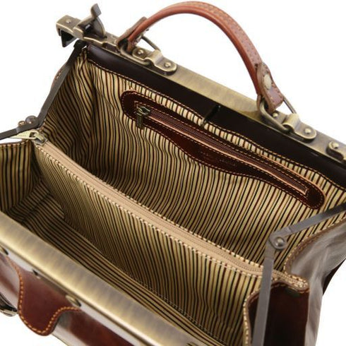 Monalisa - Doctor gladstone leather bag with front straps